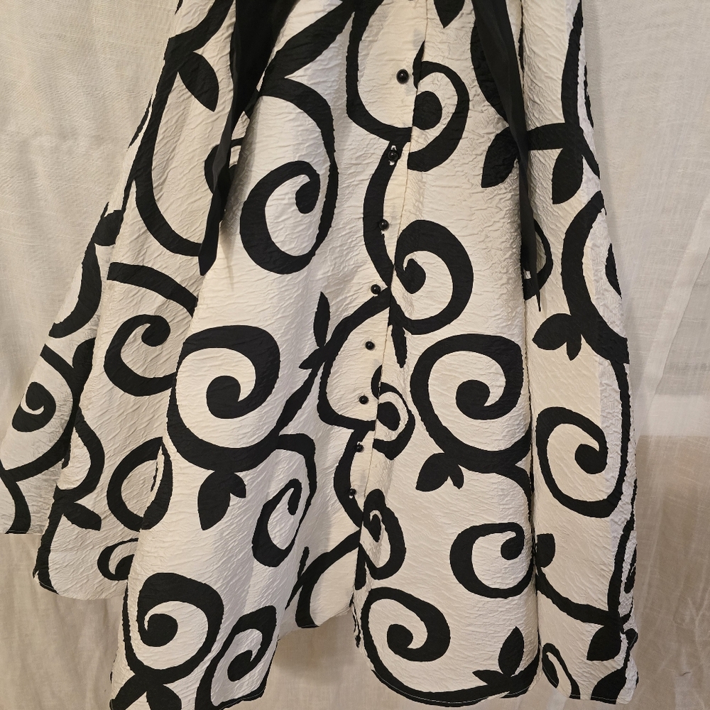 Rodarte 2020 Runway Dress Black And Whote Swirl Design - Picture 9 of 12